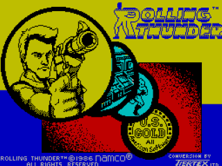 Rolling Thunder title screen for ZX Spectrum